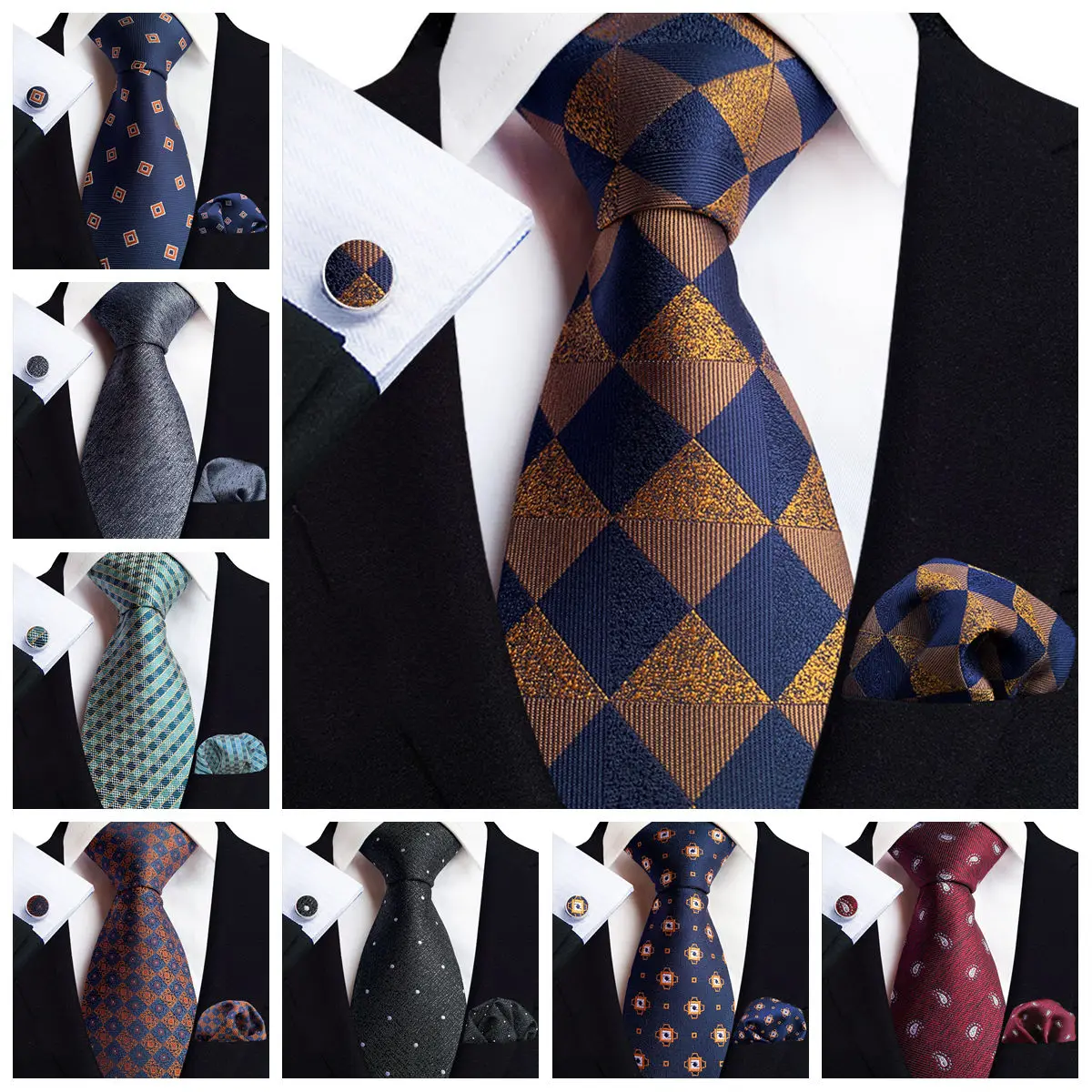 Elegant Men Business Tie Set Paisley Plaid Stripe Pocket Square Cufflinks New 3 Pcs Wedding Business Formal Party Accessories
Elegant Men Business Tie Set Paisley Plaid Stripe Pocket Square Cufflinks New 3 Pcs Wedding Business Formal Party Accessories