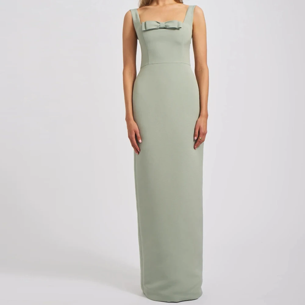 Customized Modern Bow Off the Shoulder Jersey Evening Dresses Temperament Square Collar Sleeveless Straight Vestido De Festa
Customized Modern Bow Off the Shoulder Jersey Evening Dresses Temperament Square Collar Sleeveless Straight Vestido De Festa