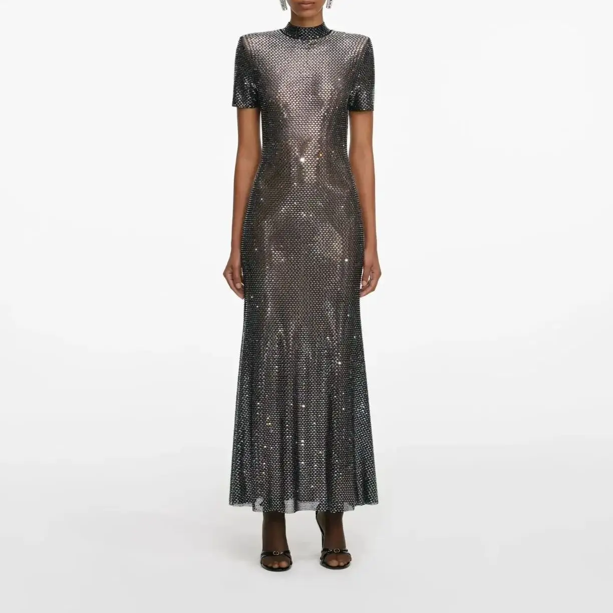 Женское горячее длинное платье со стразами, модное вечернее платье с короткими рукавами
Женское горячее длинное платье со стразами, модное вечернее платье с короткими рукавами