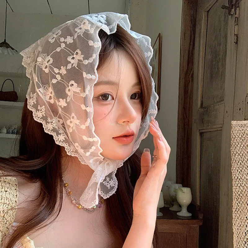 Floral Lace Head Wrap Scarf Embroidered Triangle Neck Kerchief Retro for Women Vintage Travel Photography Hair Bandana Accessory
Floral Lace Head Wrap Scarf Embroidered Triangle Neck Kerchief Retro for Women Vintage Travel Photography Hair Bandana Accessory