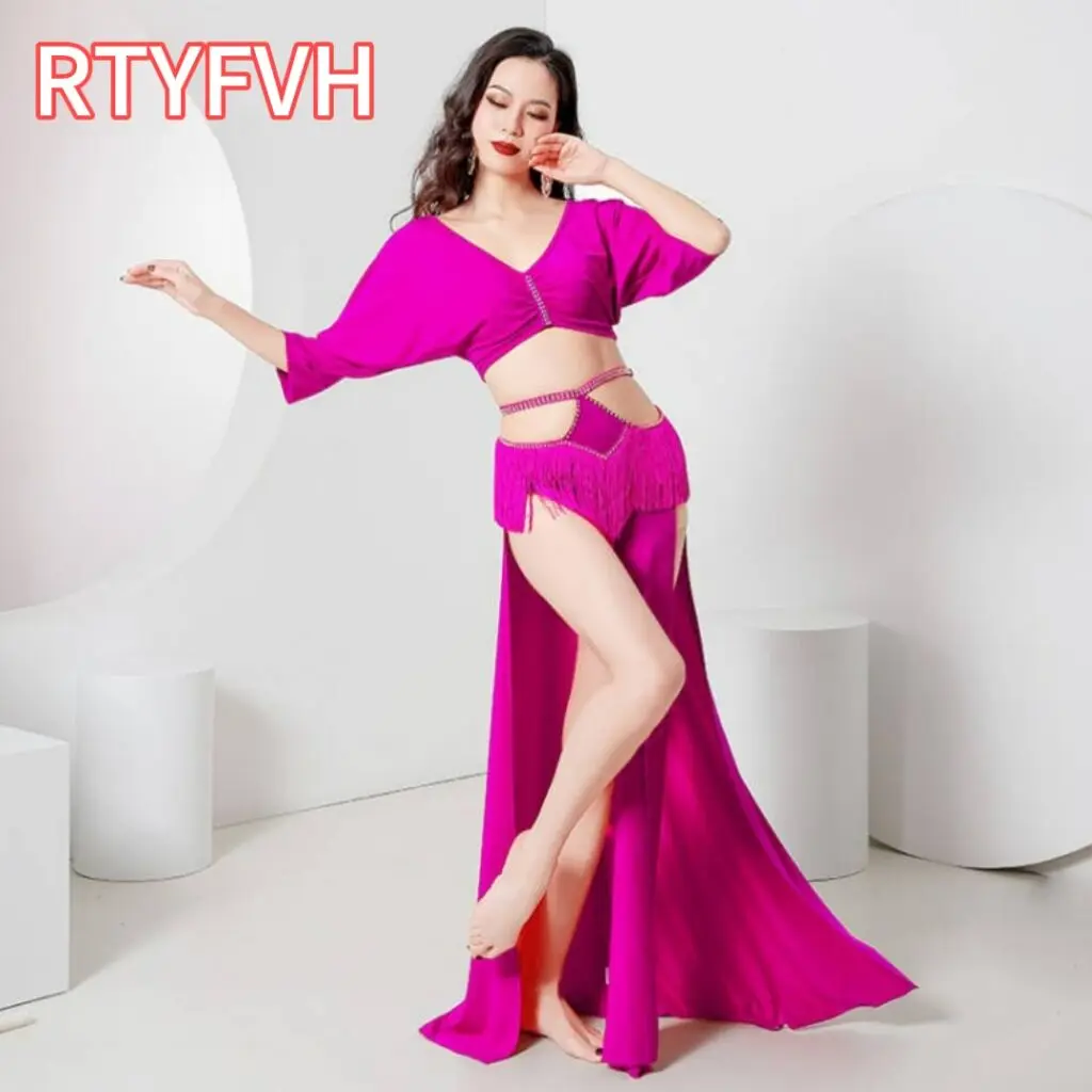 Sexy Bellydance Costume 2 Piece Set Women Oriental Dance Outfit Short Sleeve Loose Top Side Split Skirt Tassel Fringe Wave White
Sexy Bellydance Costume 2 Piece Set Women Oriental Dance Outfit Short Sleeve Loose Top Side Split Skirt Tassel Fringe Wave White