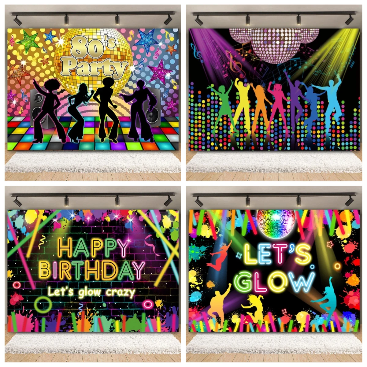 80's 90's Disco Hip Hop Backdrop Photography Graffiti Neon Glow Music Party Stage Baby Adults Birthday Background Photo Studio
80's 90's Disco Hip Hop Backdrop Photography Graffiti Neon Glow Music Party Stage Baby Adults Birthday Background Photo Studio