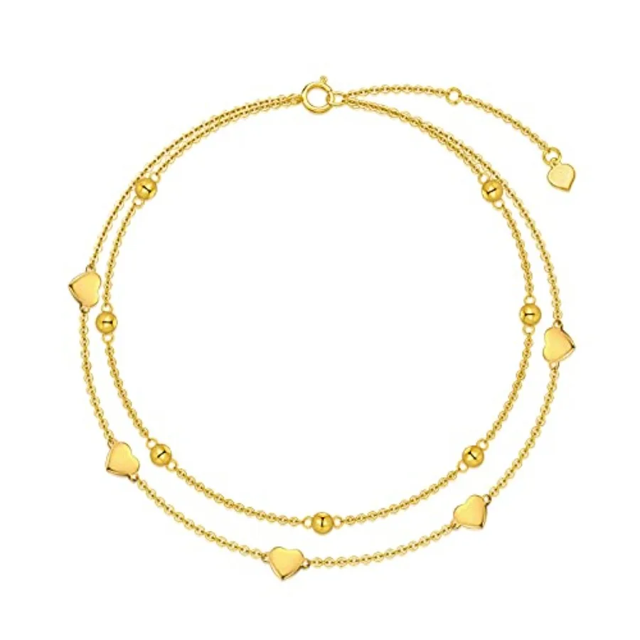 14K Solid Gold Heart Anklet for Women, Real Gold Bead Station Anklet Bracelet Layered Anklets Fine Jewelry Anniversary Birthday
14K Solid Gold Heart Anklet for Women, Real Gold Bead Station Anklet Bracelet Layered Anklets Fine Jewelry Anniversary Birthday