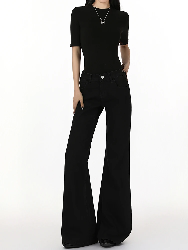 Low Waist Flared Wide Leg Jeans Women's Sexy Loose Fit Casual Denim Pants High Waist Zipper Closure Straight Cut Ankle Length
Low Waist Flared Wide Leg Jeans Women's Sexy Loose Fit Casual Denim Pants High Waist Zipper Closure Straight Cut Ankle Length