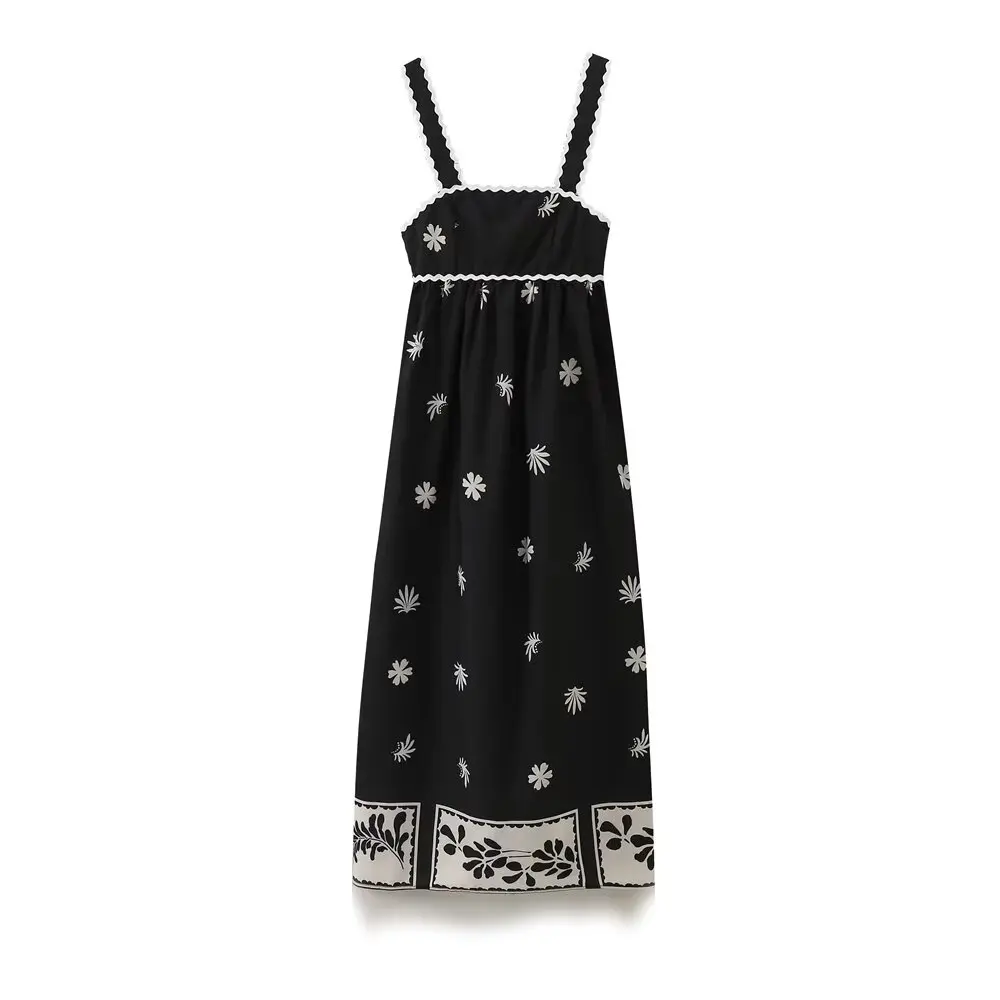 Women's Summer Chic Fashion Off Back Bow Decorative Print Midi Dress Retro Sleeveless Wide Shoulder Strap Women's Dress Mujer
Women's Summer Chic Fashion Off Back Bow Decorative Print Midi Dress Retro Sleeveless Wide Shoulder Strap Women's Dress Mujer