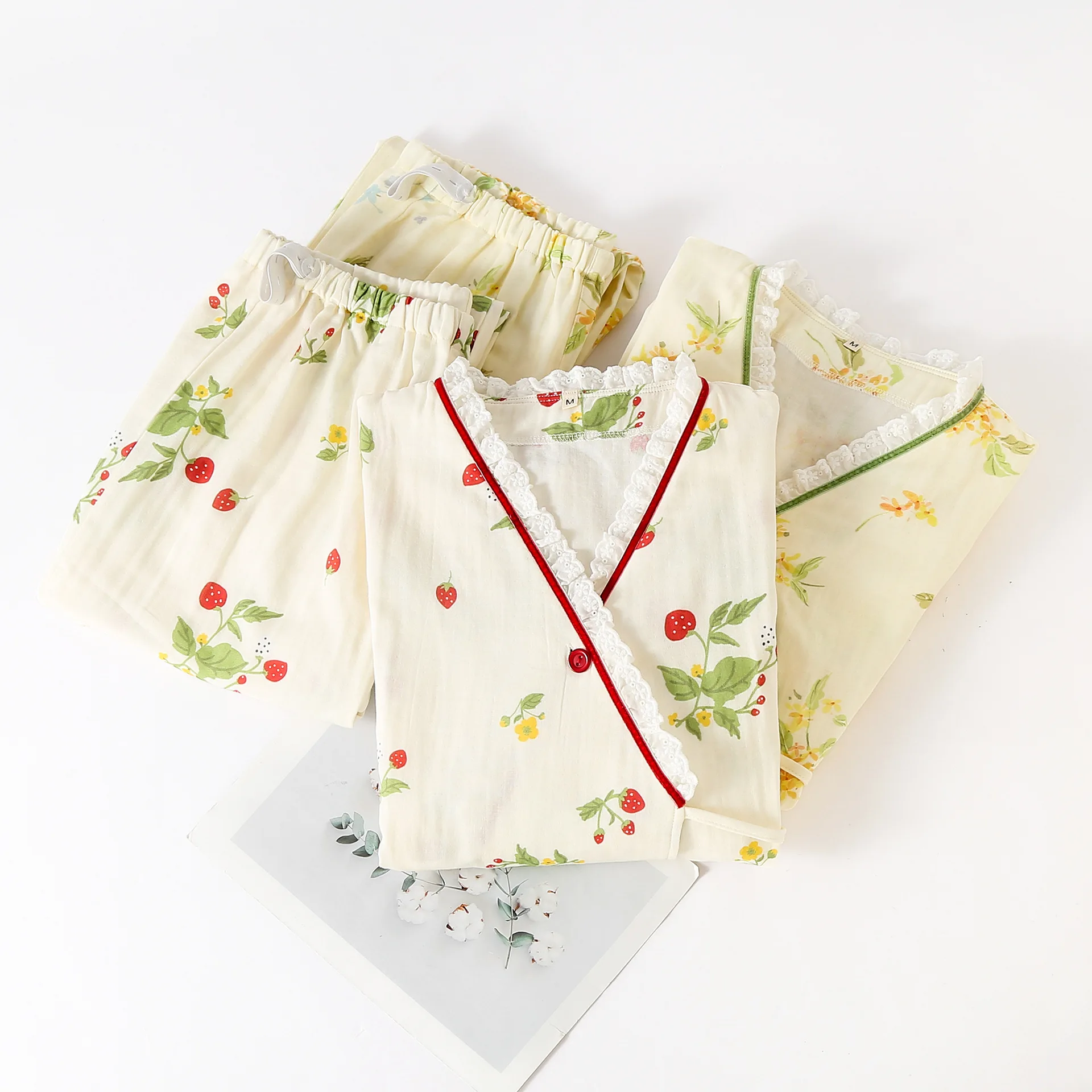 Flower Printing Cotton Women Clothing for Spring and Autumn Thin Lace Adjustable Breastfeeding Trousers Pajama Set
Flower Printing Cotton Women Clothing for Spring and Autumn Thin Lace Adjustable Breastfeeding Trousers Pajama Set
