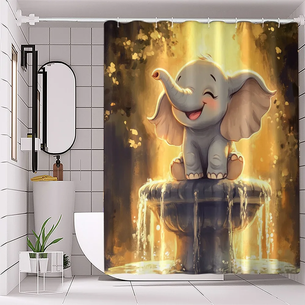 Cute cartoon elephant and waterfall Shower Curtain Washable Dirt-Resistant Shower Head waterproof Polyester Bath Curtain
Cute cartoon elephant and waterfall Shower Curtain Washable Dirt-Resistant Shower Head waterproof Polyester Bath Curtain