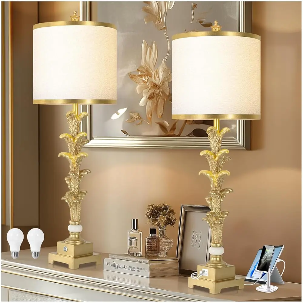 Touch Control Table Lamps Set Of 2, 3-Way Dimmable Nightstand Lamps With Usb A+C Ports, 33.5'' Tall Buffet Lamps With White
Touch Control Table Lamps Set Of 2, 3-Way Dimmable Nightstand Lamps With Usb A+C Ports, 33.5'' Tall Buffet Lamps With White
