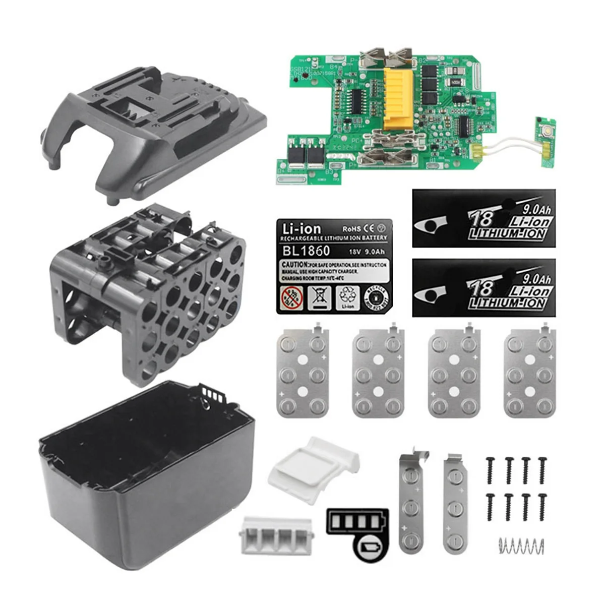 Y45A-BL1890 Li-Ion Battery Case PCB Charging Protection Circuit Board Shell Box for Makita 18V 9.0Ah 18650 -15
Y45A-BL1890 Li-Ion Battery Case PCB Charging Protection Circuit Board Shell Box for Makita 18V 9.0Ah 18650 -15