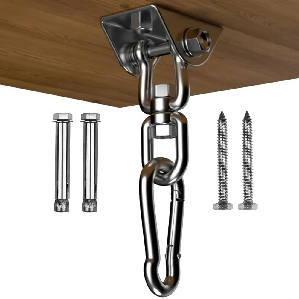 Hammo Hanging Kit, 1000 Lb Acity Heavy Duty 360° Rotate Swing Ultra Durable Hooks For Swing, Chair, Multiple Indoor Outdoor
Hammo Hanging Kit, 1000 Lb Acity Heavy Duty 360° Rotate Swing Ultra Durable Hooks For Swing, Chair, Multiple Indoor Outdoor