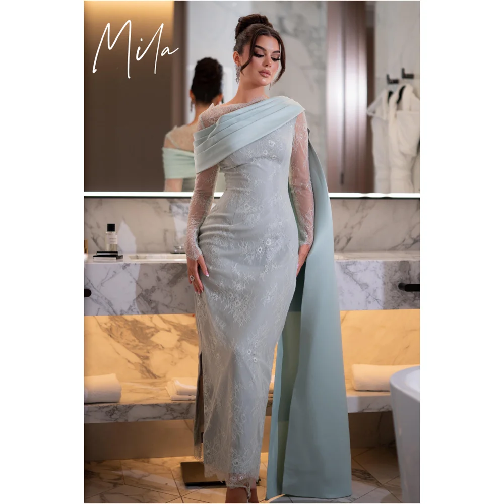 Mila Light Blue Off-The-Shoulder Customized Party Dresses Elegant Ankle-Length Party Dresses Mermaid Silhoue Evening Dresses
Mila Light Blue Off-The-Shoulder Customized Party Dresses Elegant Ankle-Length Party Dresses Mermaid Silhoue Evening Dresses