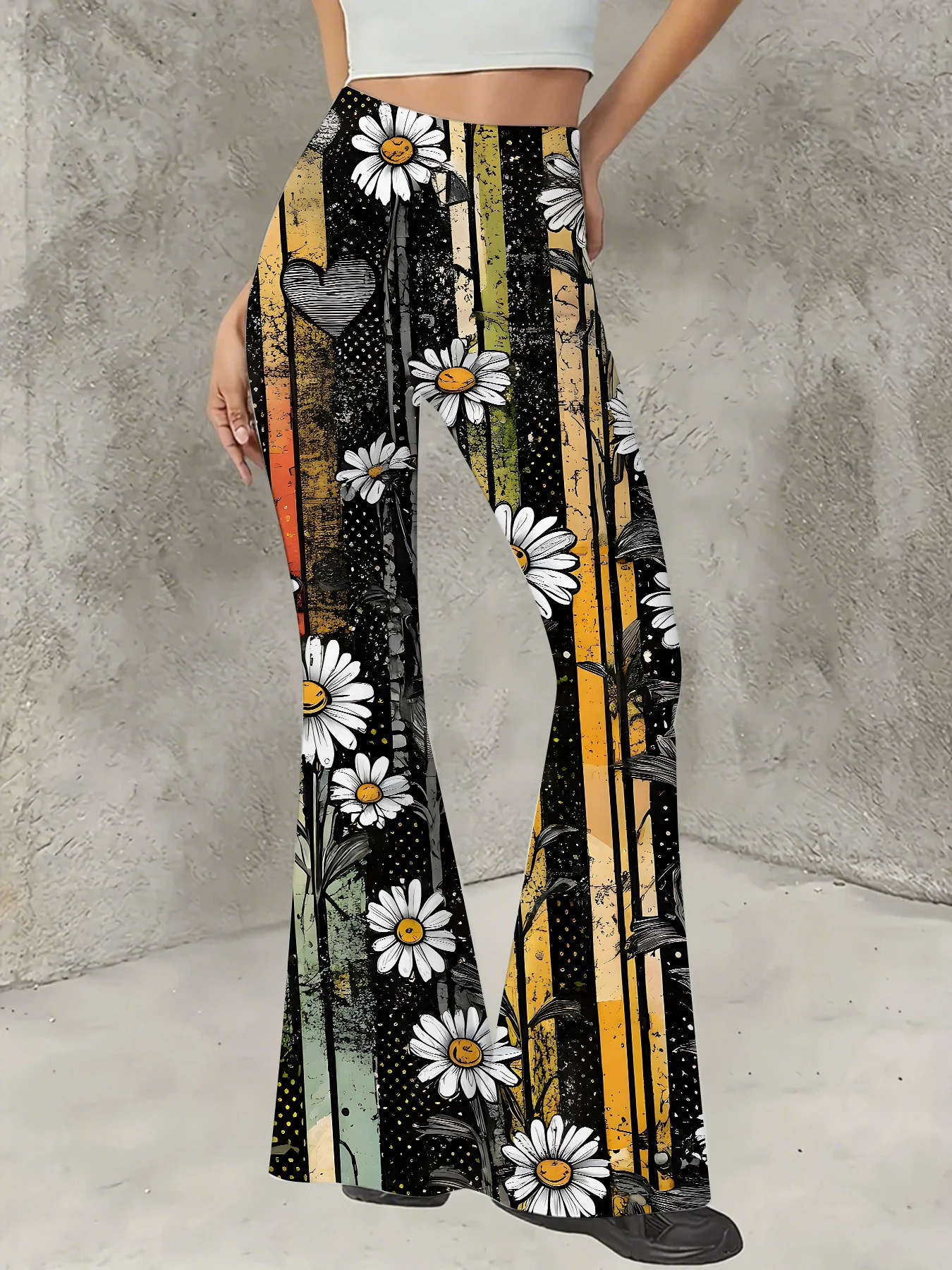 Y2K Graphic Print Flare Pants Women High Waist Knit Bell Bottom Trousers
Y2K Graphic Print Flare Pants Women High Waist Knit Bell Bottom Trousers