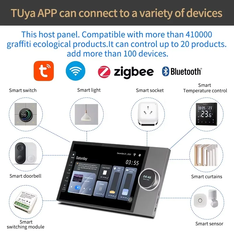 Smart Home Background Music System Tuya 10-Inch Intelligent Central Control Panel Wall Amplifier With 6.5-inch Ceiling Speakers
Smart Home Background Music System Tuya 10-Inch Intelligent Central Control Panel Wall Amplifier With 6.5-inch Ceiling Speakers