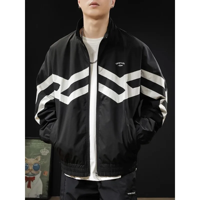 American vintage spliced stand-up collar sports jacket for men spring, autumn and winter outdoor windproof waterproof jacket
American vintage spliced stand-up collar sports jacket for men spring, autumn and winter outdoor windproof waterproof jacket