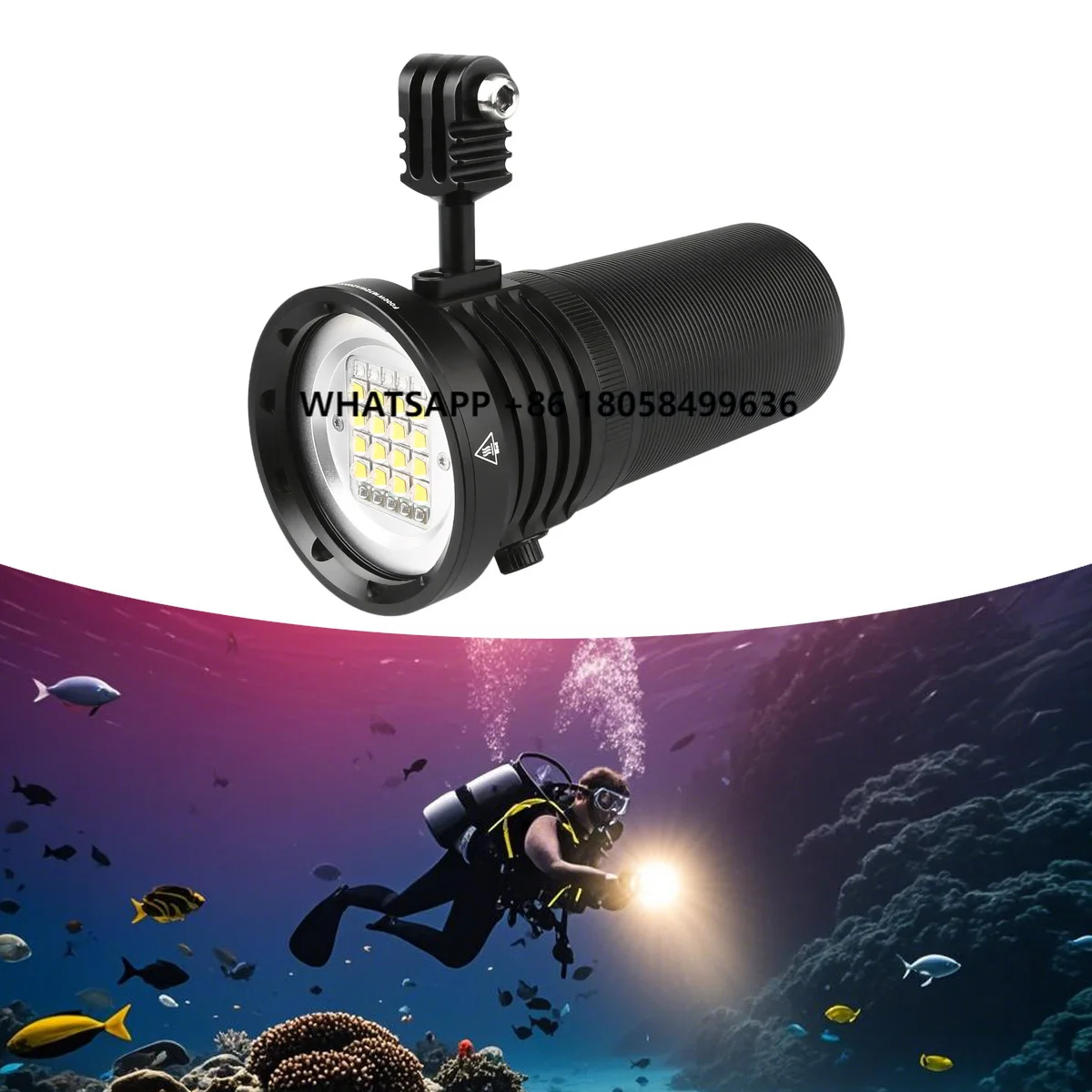 13000-Lumen Rechargeable Dive Light Aircraft Aluminum Body Deep Waterproof UV/Red/CW/WW/NW Flashlight for Underwater Photography
13000-Lumen Rechargeable Dive Light Aircraft Aluminum Body Deep Waterproof UV/Red/CW/WW/NW Flashlight for Underwater Photography