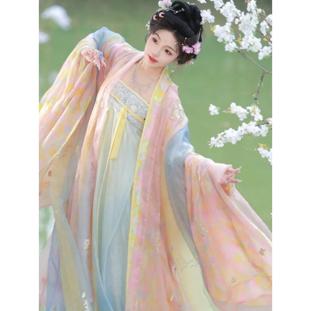 Women's New Tang Style Hanfu Set: Chest-High Skirt, Heavy Embroidery Wide Sleeve, God Maiden Ethereal Style
Women's New Tang Style Hanfu Set: Chest-High Skirt, Heavy Embroidery Wide Sleeve, God Maiden Ethereal Style