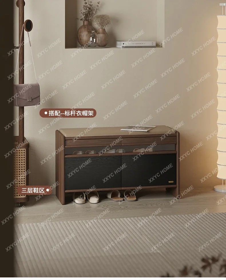 A Entry shoe change stool can sit black walnut entrance shoe cabinet
A Entry shoe change stool can sit black walnut entrance shoe cabinet