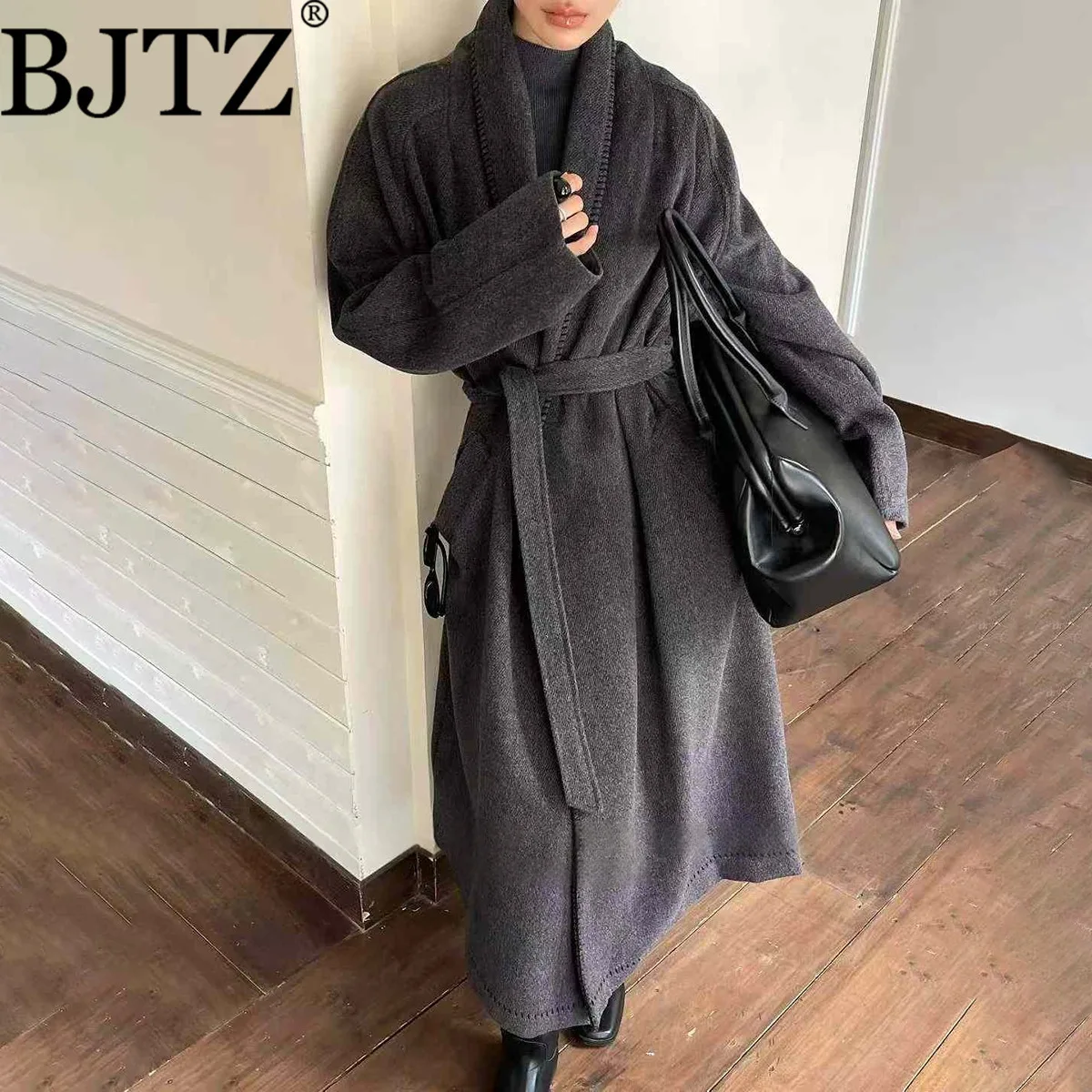 BJTZ темпераментное свободное длинное шерстяное пальто для женщин, осень-зима 2022, новая тенденция, универсальная шерстяная куртка с поясом и завязкой на талии
BJTZ темпераментное свободное длинное шерстяное пальто для женщин, осень-зима 2022, новая тенденция, универсальная шерстяная куртка с поясом и завязкой на талии