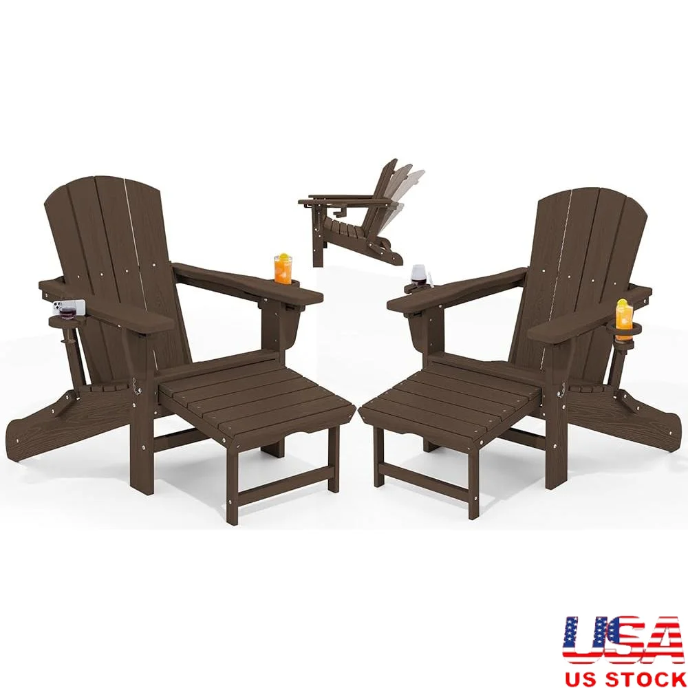 Folding Adjustable Adirondack Chair Set with Ottoman and Cup Holder Outdoor Relaxation Oversized Reclining Lounger 2 Pcs
Folding Adjustable Adirondack Chair Set with Ottoman and Cup Holder Outdoor Relaxation Oversized Reclining Lounger 2 Pcs