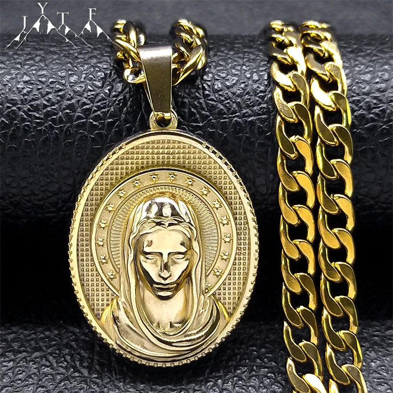 Virgin Mary Christian Religious Pendant Necklace Women Men Stainless Steel Gold Plated Our Lady Necklaces Jewelry Gifts NZZS05
Virgin Mary Christian Religious Pendant Necklace Women Men Stainless Steel Gold Plated Our Lady Necklaces Jewelry Gifts NZZS05