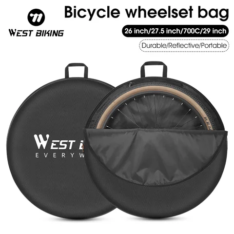 WEST BIKING Bicycle Wheelset Bag For 26/27.5/29 Inch MTB 700C Road Bike Portable Wheel Carry Bag Pouch Storage Bag Accessories