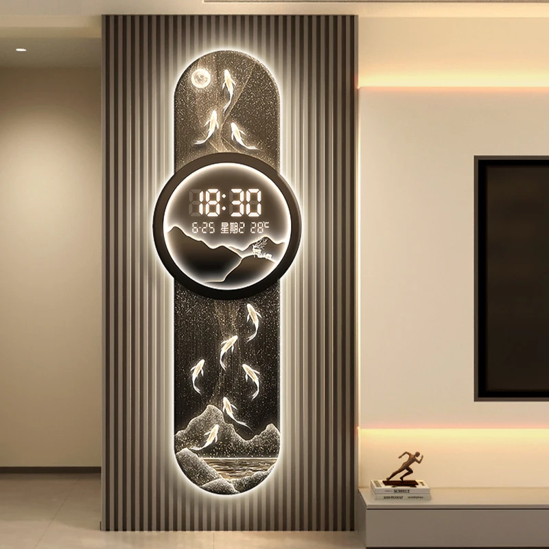 LED Wall Clock Nine Fish Picture Living Room Electronic Clock Temperature With Date Digital Clock Corridor Home Decoration
LED Wall Clock Nine Fish Picture Living Room Electronic Clock Temperature With Date Digital Clock Corridor Home Decoration