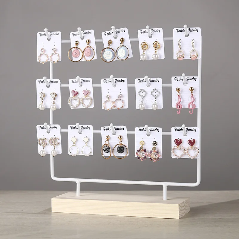 3-Tier Jewelry Display Stand with 15 Hooks for Earrings, Necklaces, Bracelets
3-Tier Jewelry Display Stand with 15 Hooks for Earrings, Necklaces, Bracelets
