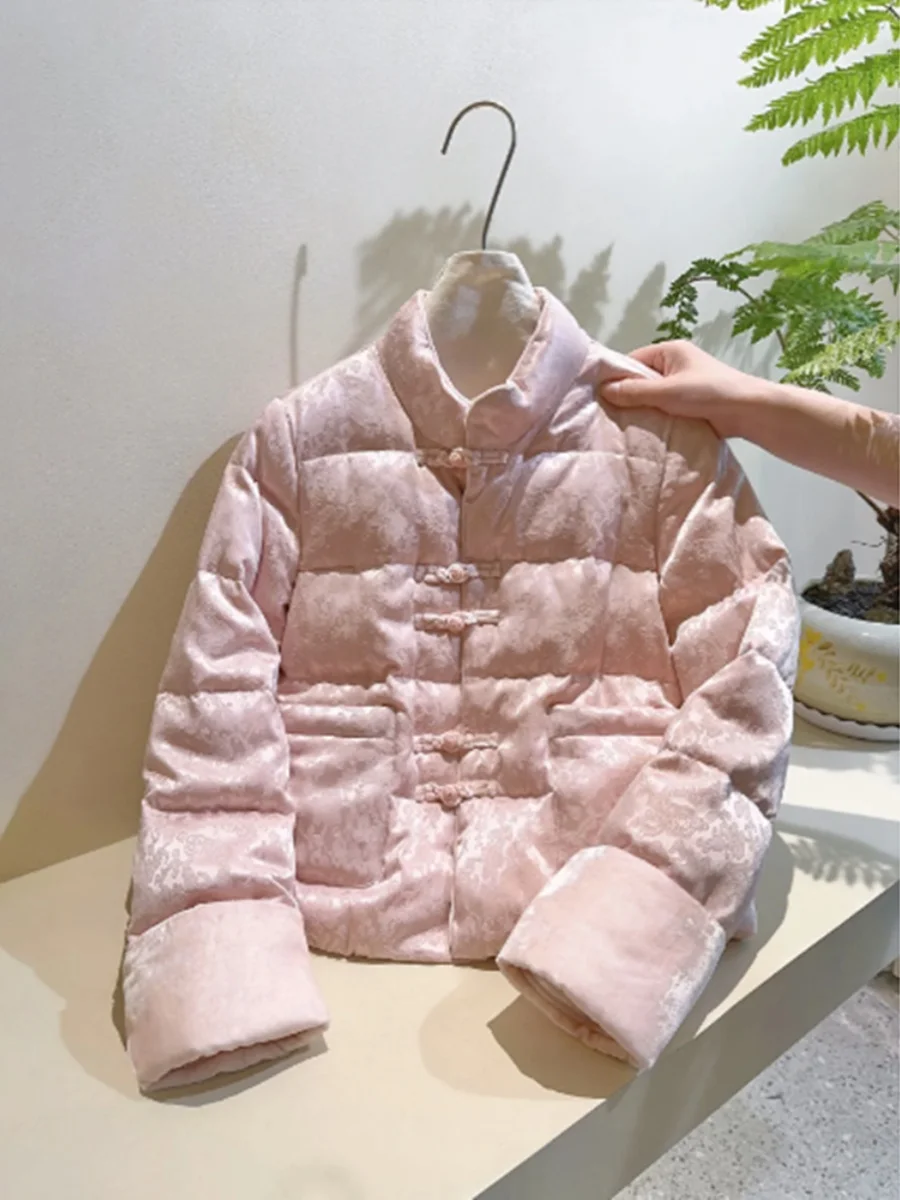 Pink down Cotton Jaet Women's Autumn Winter New Sle National Trend High-End Feeling Stand Collar Button Cotton Coat
Pink down Cotton Jaet Women's Autumn Winter New Sle National Trend High-End Feeling Stand Collar Button Cotton Coat