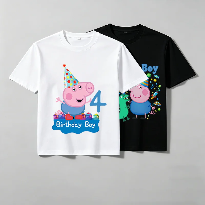 Peppa Pigs Birthday T-shirt Children's Cotton Short-Sleeved Tee Boys Sportswear New Casual Tops Summer Cartoon Printed T-Shirts
Peppa Pigs Birthday T-shirt Children's Cotton Short-Sleeved Tee Boys Sportswear New Casual Tops Summer Cartoon Printed T-Shirts