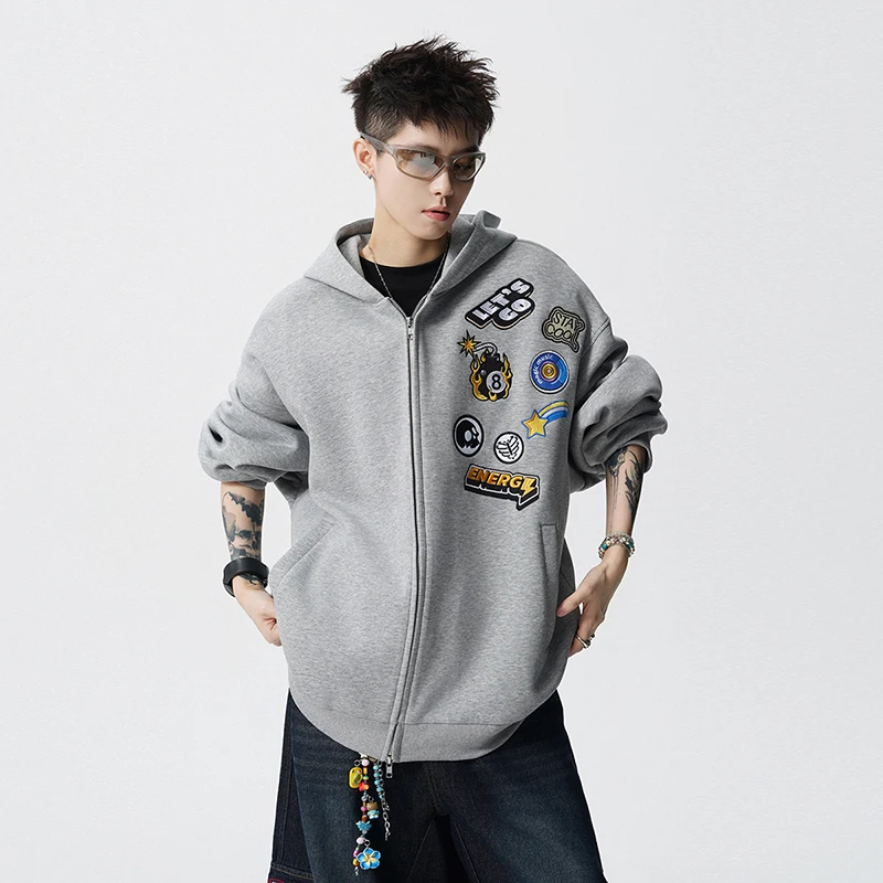 Student Running Sport Jacket American Embroidered Printed Hooded Long-sleeved Sweatshirt Loose and Casual Couple Coat for Autumn
Student Running Sport Jacket American Embroidered Printed Hooded Long-sleeved Sweatshirt Loose and Casual Couple Coat for Autumn