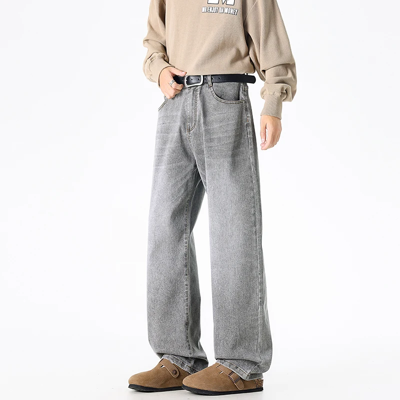 Retro Hong Kong Style Loose Straight Leg Jeans Men Women Casual Cotton Polyester Blend Four Seasons Wear Resistant Straight Cut
Retro Hong Kong Style Loose Straight Leg Jeans Men Women Casual Cotton Polyester Blend Four Seasons Wear Resistant Straight Cut