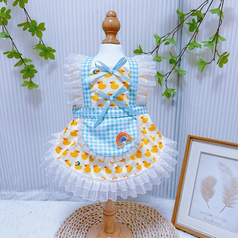 Cute Small Yellow Duck Print Dress For Puppy Dog Chihuahua Poodle Spring Autumn Handmade Cotton Pet Dog Clothes Casual Home Wear
Cute Small Yellow Duck Print Dress For Puppy Dog Chihuahua Poodle Spring Autumn Handmade Cotton Pet Dog Clothes Casual Home Wear
