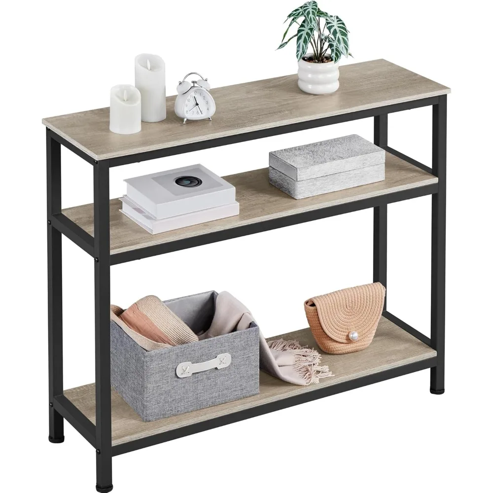 3-Tier Entryway Tables with Storage, Industrial Console Table Behind Sofa Table with Storage for Living Room, Long Skinny Table 
3-Tier Entryway Tables with Storage, Industrial Console Table Behind Sofa Table with Storage for Living Room, Long Skinny Table