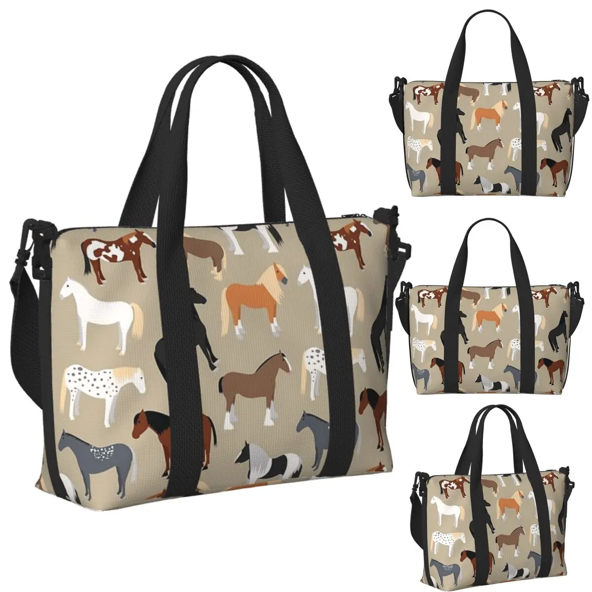 Custom Horse Breeds Pattern Beach Travel Bag Large Capacity Tote Bags for Gym Sport Women Shopping Duffle Shoulder Bag
Custom Horse Breeds Pattern Beach Travel Bag Large Capacity Tote Bags for Gym Sport Women Shopping Duffle Shoulder Bag