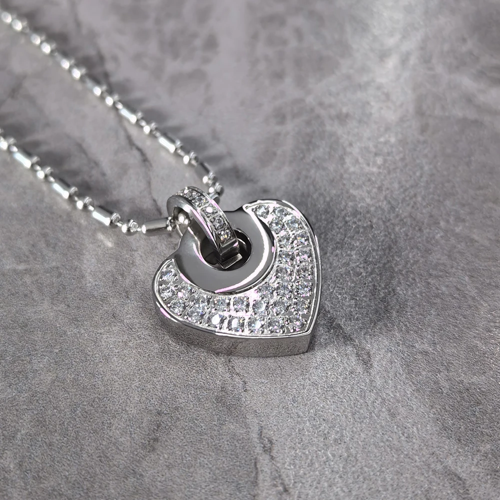 Women's Heart Shape Pendant Necklace 316L Stainless Steel Volcanic Stone Zircon Energy Balance Jewelry
Women's Heart Shape Pendant Necklace 316L Stainless Steel Volcanic Stone Zircon Energy Balance Jewelry