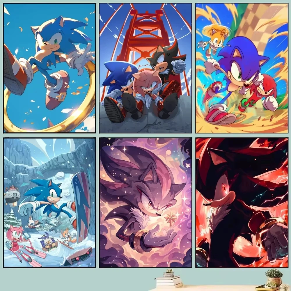 Cartoon S-Sonic the H-Hedgehog Movie Poster Art Paper Coffee House Bar Room Wall Decor 
Cartoon S-Sonic the H-Hedgehog Movie Poster Art Paper Coffee House Bar Room Wall Decor