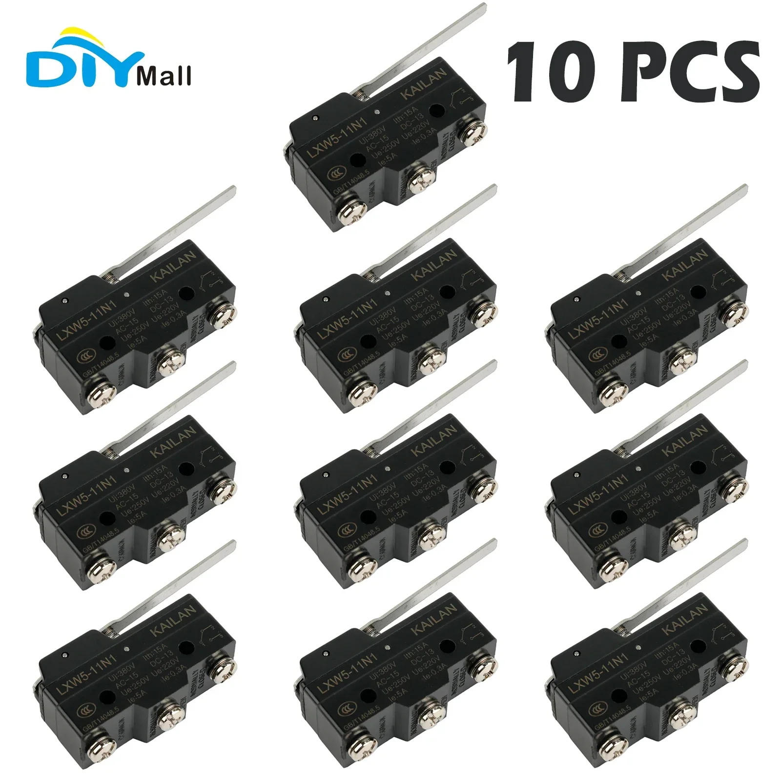 DIYmall LXW5-11N1 Micro Limit Switch 1NO + 1NC Long Hinge Lever Arm SPDT
DIYmall LXW5-11N1 Micro Limit Switch 1NO + 1NC Long Hinge Lever Arm SPDT