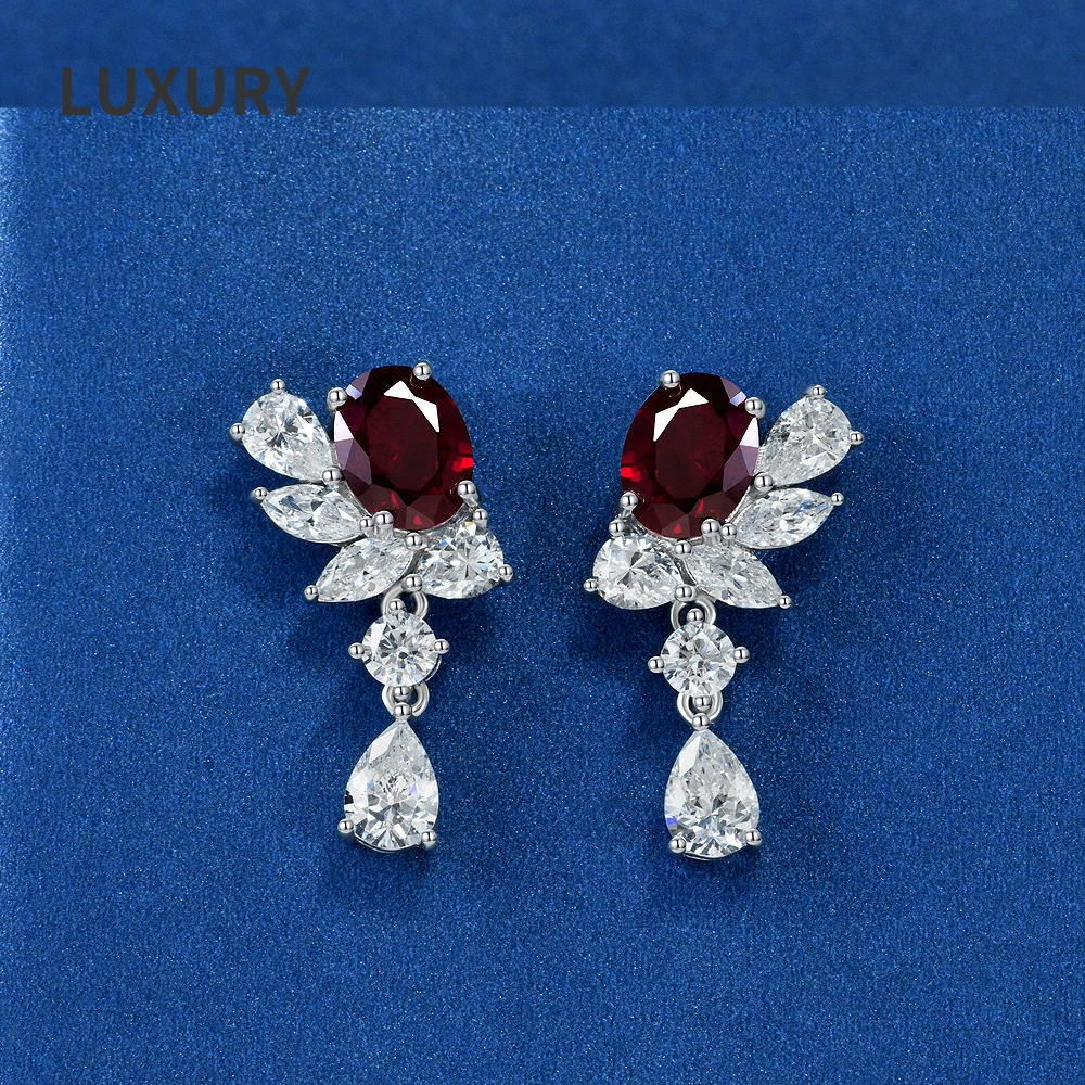 Luxury100%S925 Sterling Silver2CT egg oval7*9mm High Carbon Diamond Ruby Pendant Earrings For Women Sparkling Fine Jewelry Gifts
Luxury100%S925 Sterling Silver2CT egg oval7*9mm High Carbon Diamond Ruby Pendant Earrings For Women Sparkling Fine Jewelry Gifts