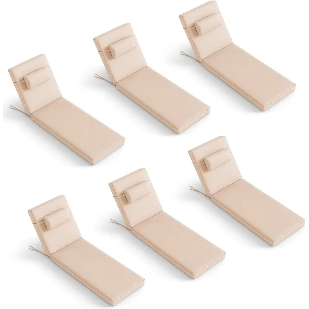 Set of 6, 72.2 x 22 x 3.9 Patio Lounge Chair Cushions with Water-Resistant Cover, Thick Cushions for Poolside or Lawn, Khaki
Set of 6, 72.2 x 22 x 3.9 Patio Lounge Chair Cushions with Water-Resistant Cover, Thick Cushions for Poolside or Lawn, Khaki