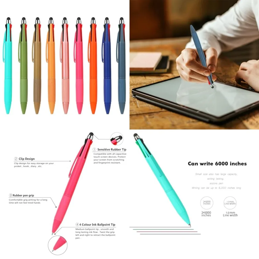 Разноцветная ручка в одном со стилусом для устройств с сенсорным экраном: 4-цветные шариковые ручки с наконечником 1,0 мм идеально подходят для медсестер и офисов
Разноцветная ручка в одном со стилусом для устройств с сенсорным экраном: 4-цветные шариковые ручки с наконечником 1,0 мм идеально подходят для медсестер и офисов
