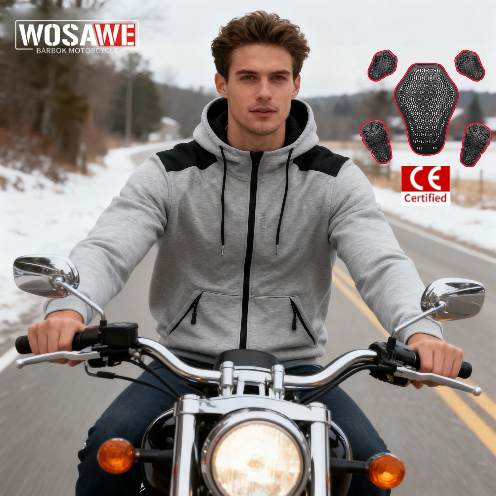 WOSAWE Men's Autumn/Winter Jacket Motorcycle Warm Breathable Hooded Jacket Versatile Outdoor Fishing Hiking Hunting Coat
WOSAWE Men's Autumn/Winter Jacket Motorcycle Warm Breathable Hooded Jacket Versatile Outdoor Fishing Hiking Hunting Coat