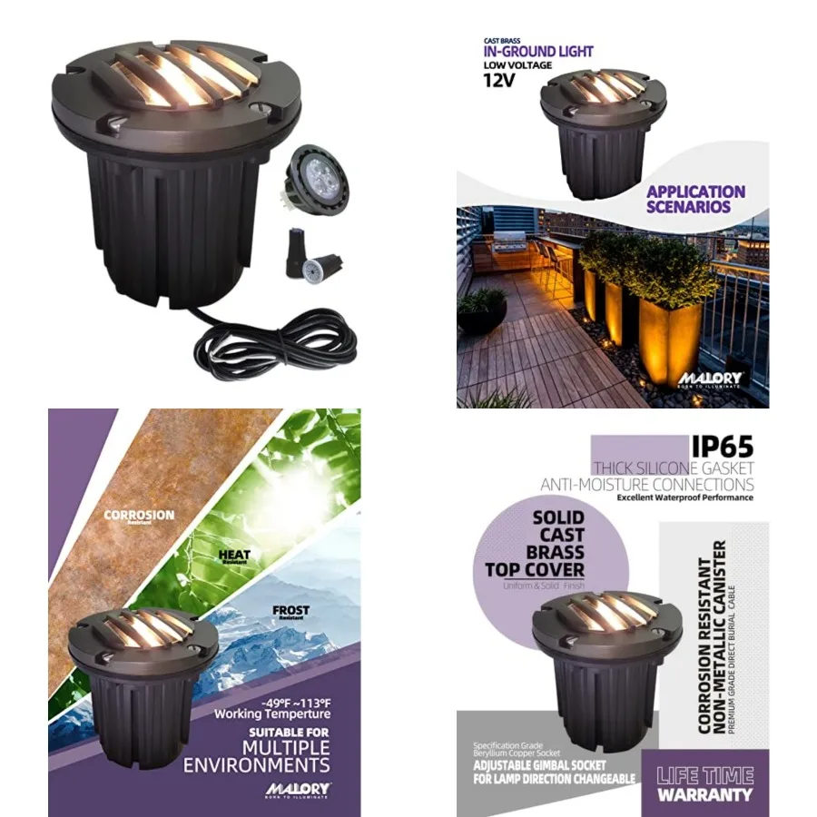 Low Voltage Landscape Lighting, 5''H Brass Top Cover Outdoor In Ground Lights, 12V Landscape Well Ground Lights for Pathway, Dr
Low Voltage Landscape Lighting, 5''H Brass Top Cover Outdoor In Ground Lights, 12V Landscape Well Ground Lights for Pathway, Dr