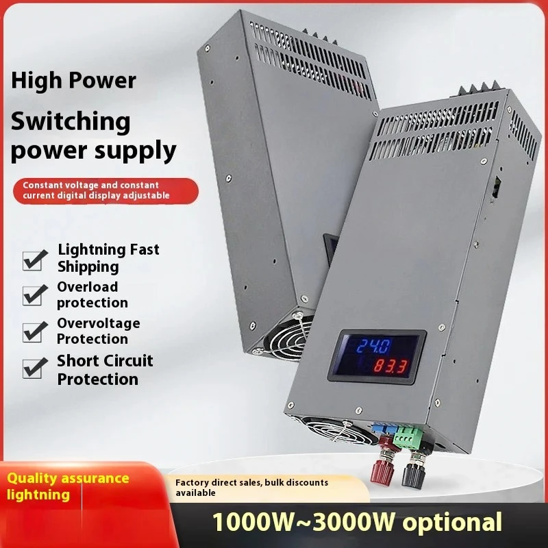 2000W Switching Power Supply 12V 15V 24V 36V 30V 48V 60V 80v 110V 200V 150A 40A 50A 60A 70A 100A CC/CV Adjustable 2000w Display
2000W Switching Power Supply 12V 15V 24V 36V 30V 48V 60V 80v 110V 200V 150A 40A 50A 60A 70A 100A CC/CV Adjustable 2000w Display