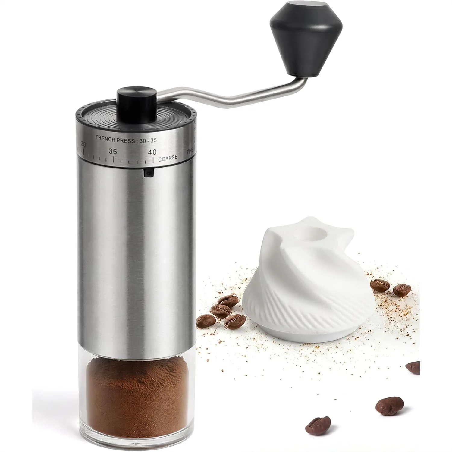 Manual Coffee Grinder with 40 Adjustable Settings, Ceramic Conical Burr, Handheld for Travel, Espresso, Pour Over, French Press
Manual Coffee Grinder with 40 Adjustable Settings, Ceramic Conical Burr, Handheld for Travel, Espresso, Pour Over, French Press