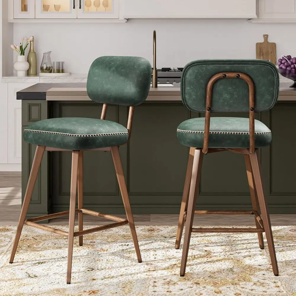 26“ Swivel Bar Stools Set o 2, Century PU Leather Counter Height Bar Chairs with Low Back and Metal Legs, ern Bar Stool Chair or
26“ Swivel Bar Stools Set o 2, Century PU Leather Counter Height Bar Chairs with Low Back and Metal Legs, ern Bar Stool Chair or