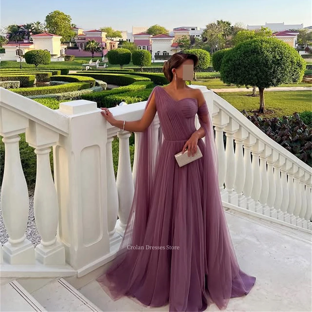 Elegant Vintage Off the Shoulder Evening Dresses Tulle Pleated Floating Sleeves Plain Luxurious Women Prom Dress Saudi Arabia
Elegant Vintage Off the Shoulder Evening Dresses Tulle Pleated Floating Sleeves Plain Luxurious Women Prom Dress Saudi Arabia