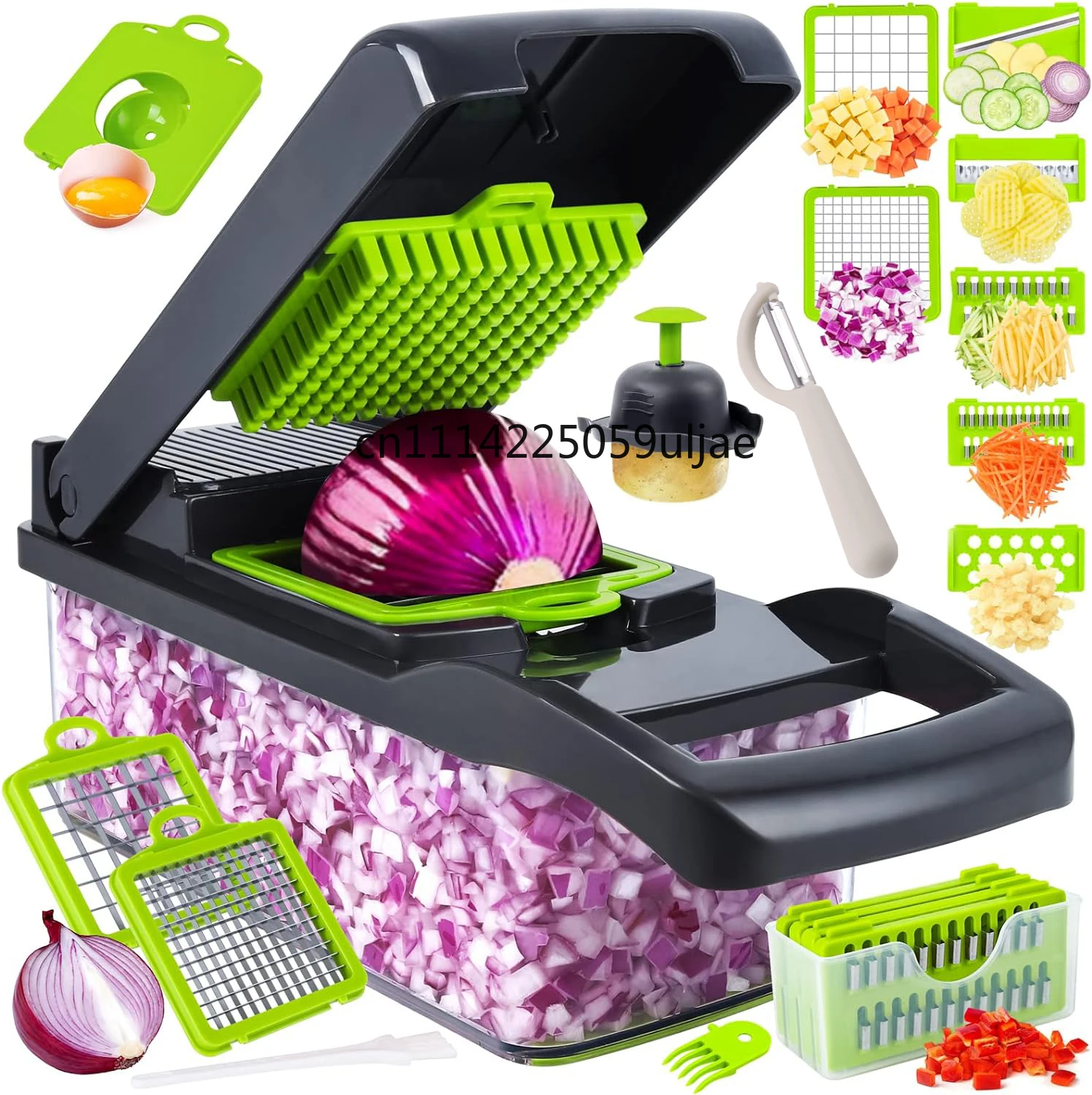 16-in-1 Professional Kitchen Slicer with Cleaver Blade, Multi-Function Food Chopper for Potatoes, Tomatoes, and Vegetables
16-in-1 Professional Kitchen Slicer with Cleaver Blade, Multi-Function Food Chopper for Potatoes, Tomatoes, and Vegetables
