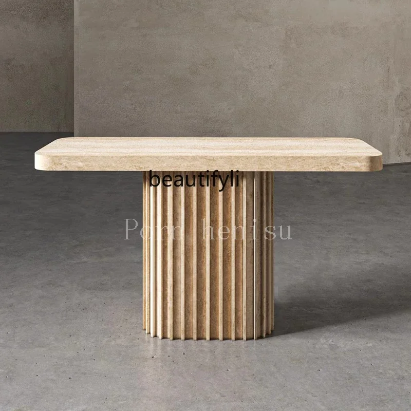 Natural marble entrance table designer light luxury household wall travertine entrance table6239
Natural marble entrance table designer light luxury household wall travertine entrance table6239