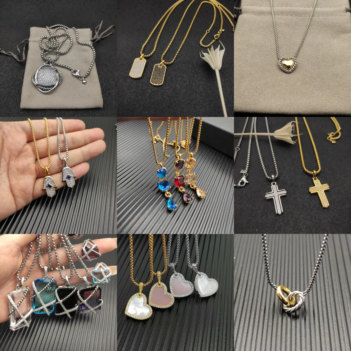 S925 sterling silver new cross heart-shaped square crystal necklace neutral fashion personality trend retro luxury jewelry gift
S925 sterling silver new cross heart-shaped square crystal necklace neutral fashion personality trend retro luxury jewelry gift