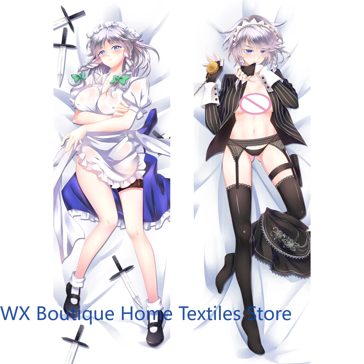 Чехол для аниме для девочек Izayoi Sakuya Waifu Dakimakura, чехол для горничной для взрослых, двухсторонний принт, длинная наволочка в натуральную величину
Чехол для аниме для девочек Izayoi Sakuya Waifu Dakimakura, чехол для горничной для взрослых, двухсторонний принт, длинная наволочка в натуральную величину